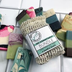 Soap Sampler Gift Set Wash Ur Butt Brand 6 Sample Size Handmade Bar Soaps 7oz
